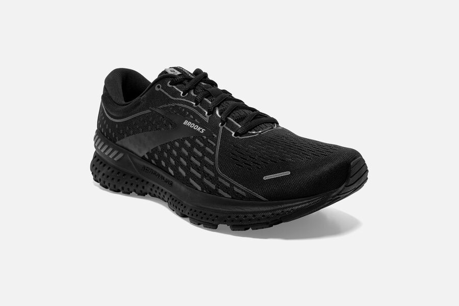 Brooks Adrenaline GTS 21 Road Running Shoes Mens - Black - YLZFP-0158